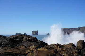 Beautiful landscape on Iceland with blue sky and breathtaking nature