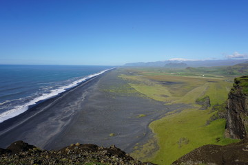 Beautiful landscape on Iceland with blue sky and breathtaking nature