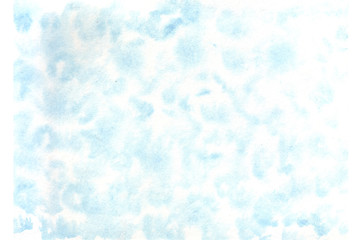 Sky blue background with overflows, waves and swirls, similar to the depths of the sea. Watercolor hand drawn abstract illustration