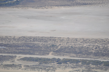 The beautiful natural Wetland Limassol Salt Lake Overview landscape in Cyprus