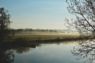 landscape with lake and clouds