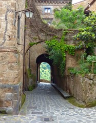 Fototapeta na wymiar An Arched Passageway in Civita di Bagnoregio