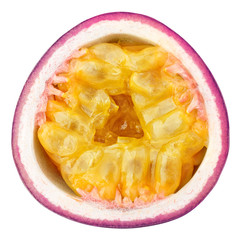 passionfruit isolated on white background, clipping path, full depth of field