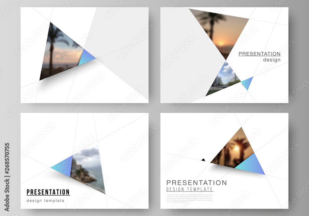 Poster the minimalistic abstract vector layout of the presentation slides design business templates. creati
