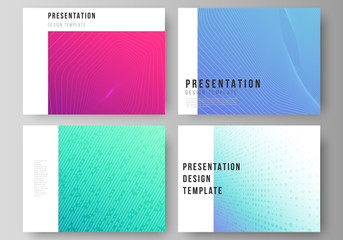 Fototapeta premium The minimalistic abstract vector illustration of the editable layout of the presentation slides design business templates. Abstract geometric pattern with colorful gradient business background.