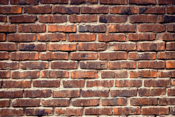 Urban brick wall texture old masonry background.