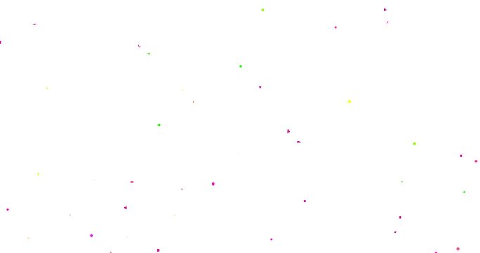 Confetti Party Popper Explosions on a white Background. 3d animation, 4K.