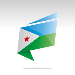 New abstract Djibouti flag origami logo icon button label vector