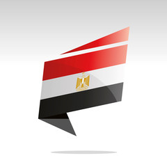 New abstract Egypt flag origami logo icon button label vector