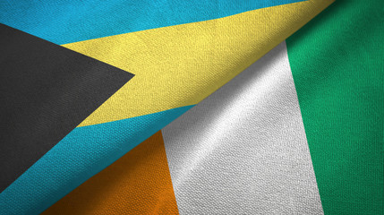 Bahamas and Cote d'Ivoire Ivory coast two flags textile fabric texture