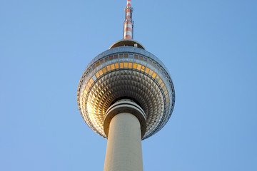 The TV Tower on the Alexanderplatz in Berlin, Germany.