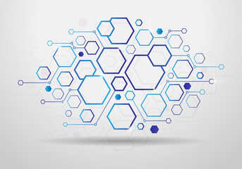 Technology background with geometric hexagon concept, Vector design