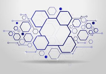 Technology background with geometric hexagon concept, Vector design
