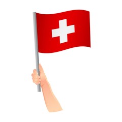 Switzerland flag in hand icon