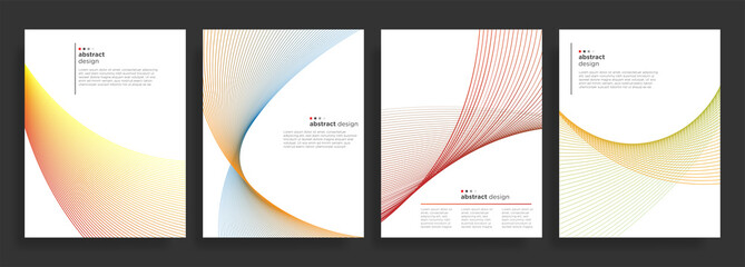 set of abstract card design template with futuristic modern style, minimalist concept and bright color use for print, flyer, banner, background, poster and annual report cover
