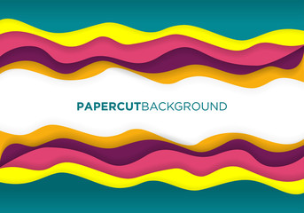 fashionable wave background template with papercut style, modern wallpaper terxture and 3d realistic design use for ads banner and advertising print design vector eps 10