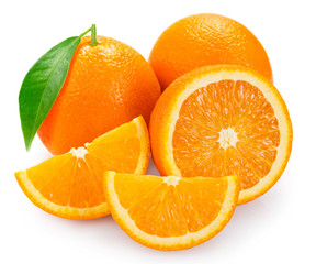 Fresh orange on white background