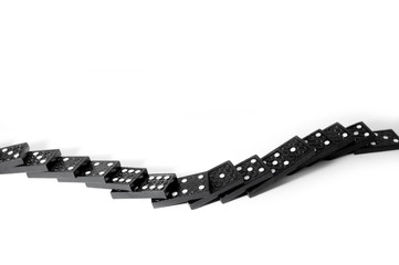 Dominoes on a white background