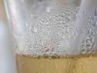 glass with cocktail macro misted glass