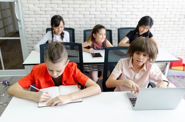 A group of elementary school children who are always in the classroom.