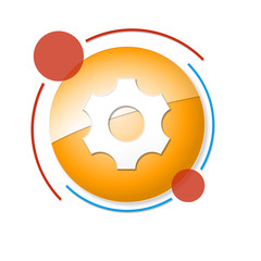 okrągły baner z ikoną © vempireart