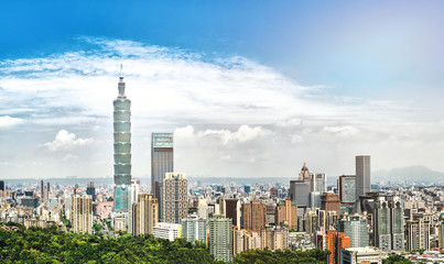 Fototapeta premium Beautiful Taipei cityscape, Taiwan 