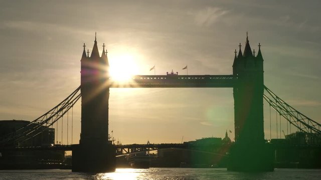 Thames River Bus Boat passing Tower Bridge