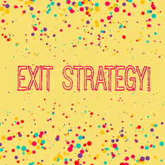 Word writing text Exit Strategy. Business photo showcasing Extricating oneself from a situation that is become difficult