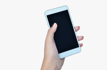 hands holding the phone