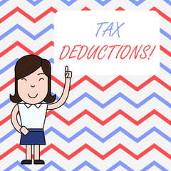Handwriting text writing Tax Deductions. Conceptual photo reduction income that is able to be taxed of expenses