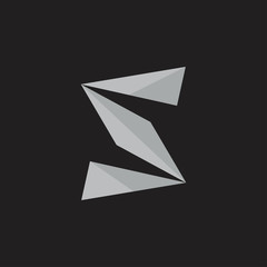 letter s 3d gradient logo vector