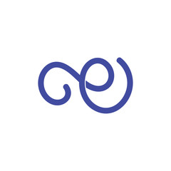 letter e looping logo vector ribbon