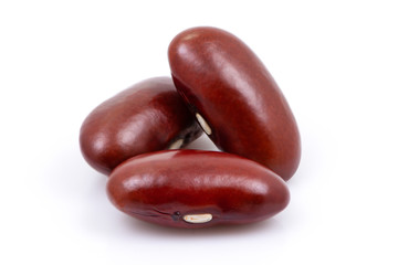 Closeup red bean( kidney bean) isolated on white background. Clipping path.