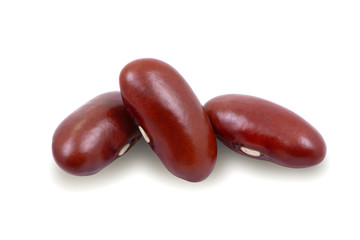 Closeup red bean( kidney bean) isolated on white background. Clipping path.