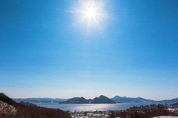 日本・北海道洞爺湖、冬の風景