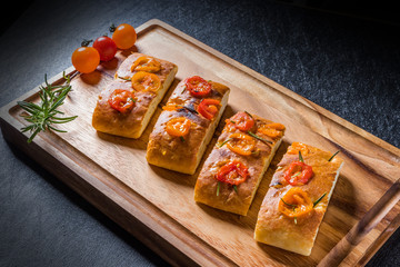 イタリアのパン　フォカッチャ Italian bread（Focaccia）