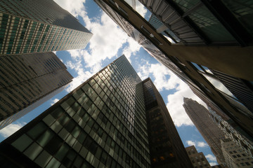 Fototapeta na wymiar Glass Towers, Cloudy Skies