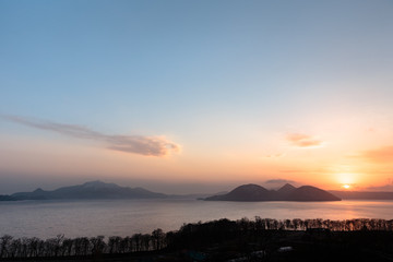 日本・北海道洞爺湖、冬の風景