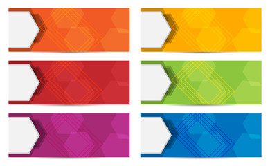 Banners web set of colors abstract design templates