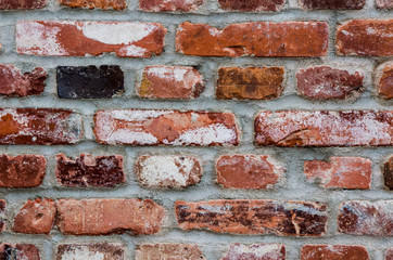 Brickwall made of reused bricks