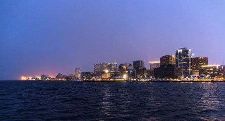 Halifax panorama at night - obrazy, fototapety, plakaty