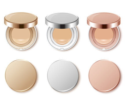 Cushion compact foundation packaging template : Vector Illustration