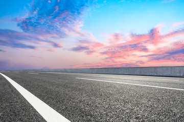 Empty road and sky nature landscape at sunrise