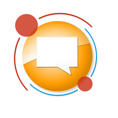 okrągły baner z ikoną © vempireart