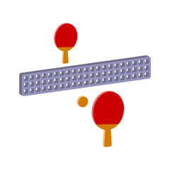 Ping pong icon.Isometric and 3D view.