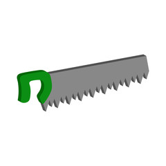 Hacksaw icon.Isometric and 3D view.	