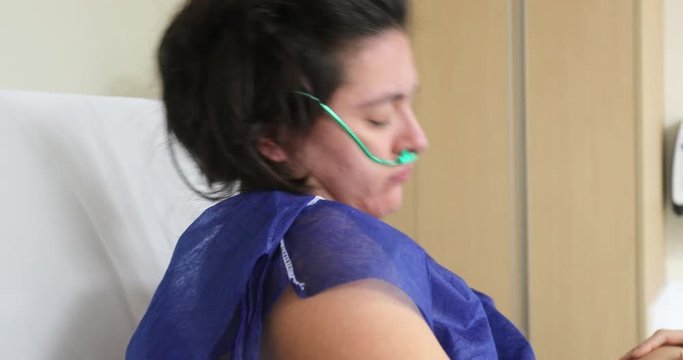 Woman pushing baby in labor, real life labor