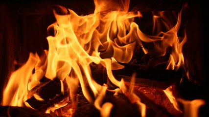 fire on black background