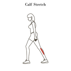 Calf stretch exercise outline