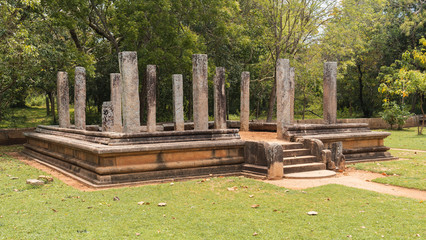 Fototapeta premium Ancient Buddhist ruins in Polonnaruwa in Sri Lanka
